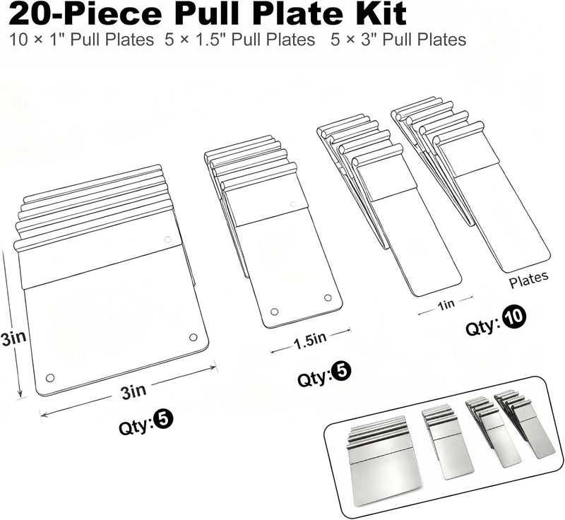 VCTGAM ® 0805 Tac-N-Pull Pull Plate Kit - Professional Auto Body Repair Kit with 20pcs Heat-Treated Steel Plates (1", 1.5", 3") for Automotive Damage Repair - Image 4
